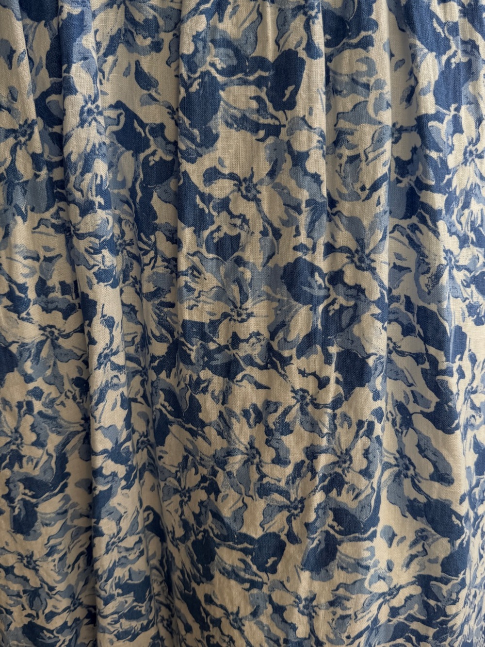 Quince Blue & White Floral Scoop-Neck Midi Dress - Picture 4 of 6